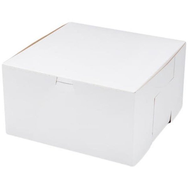 Quality Carton & Converting Quality Carton & Converting 6160 CPC 16 x 16 x 5.5 Lock Corner Clay Bakery Box - White; Case of 50 6160  CPC